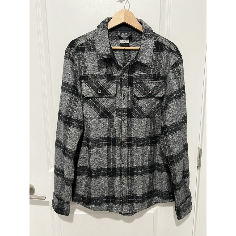 Colorado Clothing Heavyweight Men's Button-Up Flannel Size Large Gray/Black NWOT